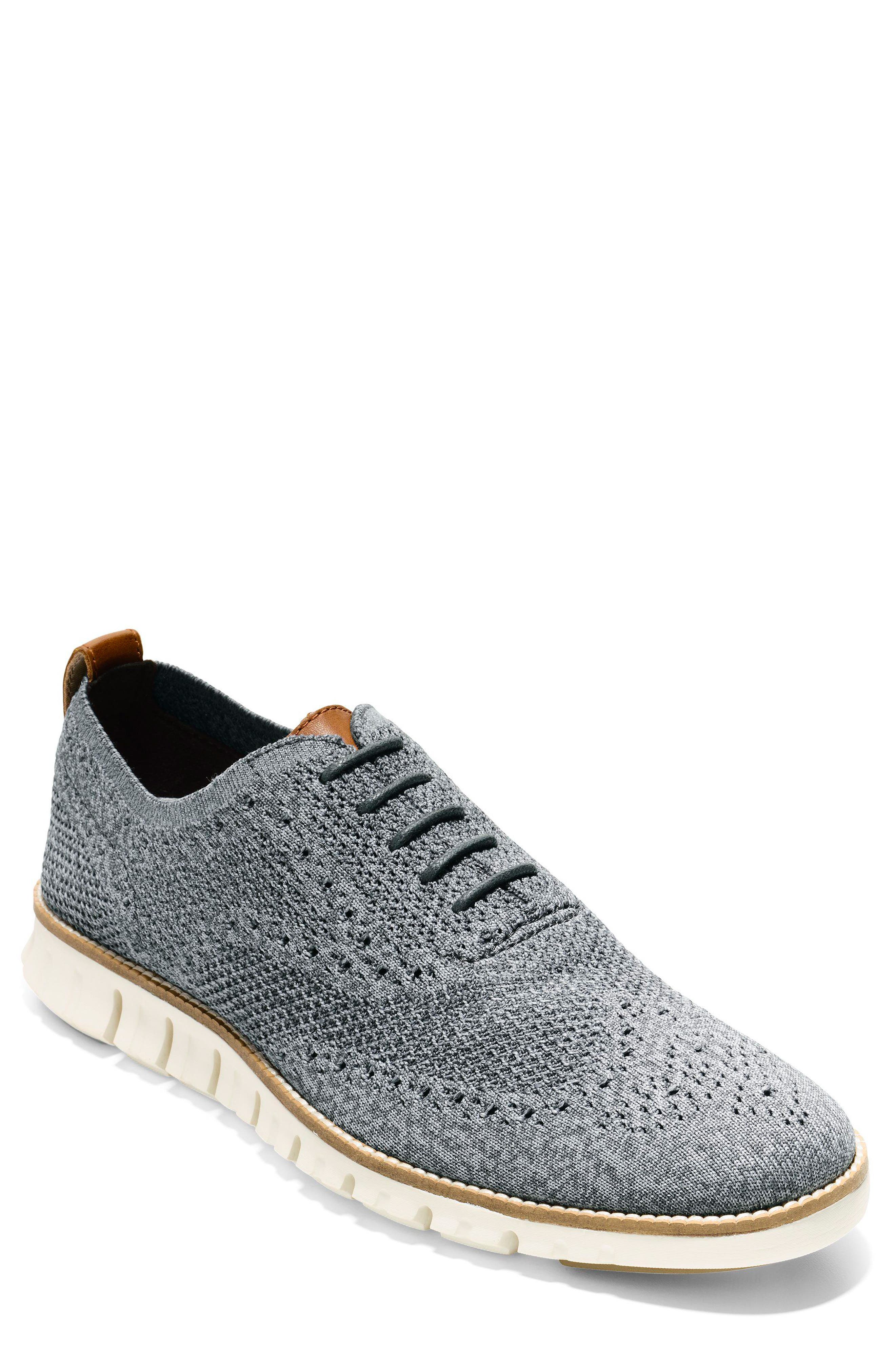 5.5 Glacier Gray/Ironstone Knit/Glacier Gray Leather/Optic White Cole Haan Womens Zerogrand All-Day Trainer with Stitchlite Sneaker 